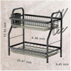 ACMETOP Dish Drying Rack, Expandable 2 Tier $16.99